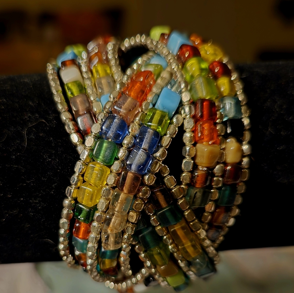 Mosiac Glass Bead Bracelet